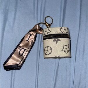 Designer Monogram AirPod Keychain Pouch